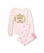 NWT The Childrens Place &#39;Worlds Best Kid&#39; Pink Girl Long Sleeve Pajamas ... - £8.61 GBP