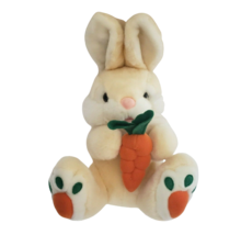 20&quot; Big Vintage Beta Toys Creme Bunny Rabbit W Carrot Stuffed Animal Plush Toy - £44.81 GBP