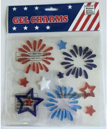 Fireworks 4th Of July Window Gel Clings Patriotic Stars Freedom Red Whit... - $17.52