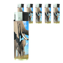 Butane Refillable Electronic Lighter Set of 5 Elephant Design-007 Custom... - $15.79