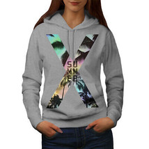 Wellcoda Tropical Summer Heat Womens Hoodie, Palm Casual Hooded Sweatshirt - £29.06 GBP