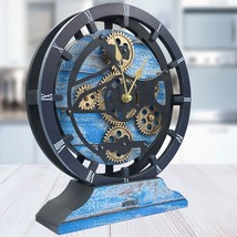 Desk Clock 10 Inch moving gears - convertible into a Wall clock (Ocean B... - £62.94 GBP