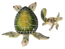 Ocean Marine Green Sea Turtle Decorative Key Stash Decorative Trinket Box - $25.99
