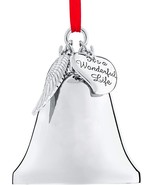 Christmas Bell Ornament Shiny Silver Christmas Ornament Ornament with An... - $35.08