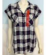 Jach&#39;s Girlfriend NY Women&#39;s Woven Top Red/Blue Plaid M NWT - £14.45 GBP