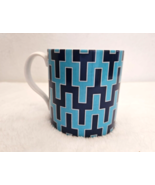 Jonathan Adler Coffee Mug Blue Geometric Retro Style - £23.34 GBP