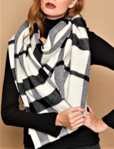 Eugenia Kim  Peyton Long Scarf  Size-OS Ivory/Black 100% Merino Wool - £141.52 GBP