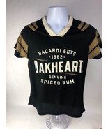 Bacardi Oakheart Spiced Rum Black Football  Jersey Shirt Women’s MEDIUM ... - €7,63 EUR