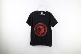 Vintage 90s Streetwear Womens Medium Faded Chinese Dragon Flames T-Shirt Black - £27.05 GBP