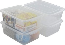 Utiao 14 Quart Plastic Storage Bins With Lid, Clear Latching Box, Set Of 4 - £32.47 GBP