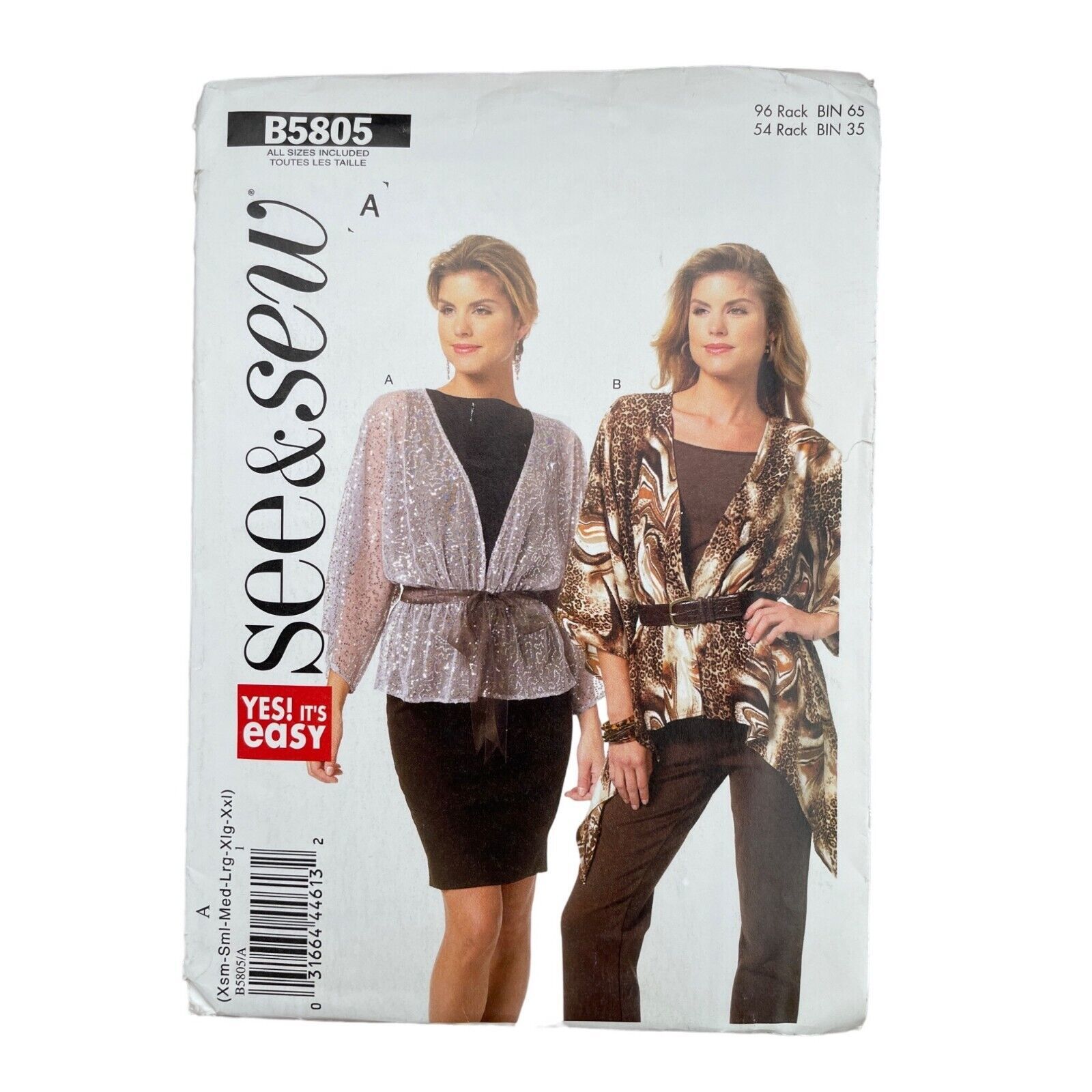 Butterick See and Sew Sewing Pattern 5805 Jacket Misses Size XS-XXL - $6.29