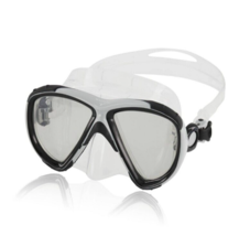 Speedo Adult Explorer High Rise Expanded View Goggle Mask Grey / Black Ages 14+ - £18.48 GBP