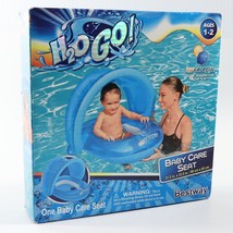 H2O Go! Inflatable Baby Care Seat Pool Floatation Blue Ages 1-2 UV Sunsh... - $10.69