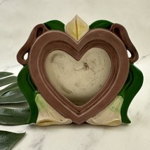 Vintage Garry Sharpe Design Ceramic Picture Frame Heart Calla Lily Floral - $36.62