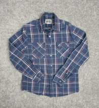 Converse Shirt Men Small Blue Plaid One Star Long Sleeve Cotton Skater Grunge - £13.66 GBP