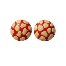 Vintage Womens Clip On Earrings Red w/White Spots Mushroom Shape 1.5&quot;D M... - $4.00