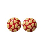 Vintage Womens Clip On Earrings Red w/White Spots Mushroom Shape 1.5&quot;D M... - $74.72 MXN