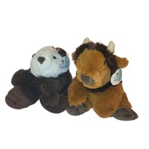 WIshpets Plush Hand Puppet Lot 2 Buffy Buffalo Oska Sea Otter Full Body 2006 9&quot; - £13.27 GBP