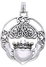 Jewelry Trends Irish Celtic Claddagh Religious Sterling Silver Pendant Crown Hea - £45.69 GBP
