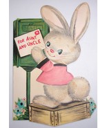 Vintage Hallmark For Aunt And Uncle Bunny Easter Card 1957 - $5.99