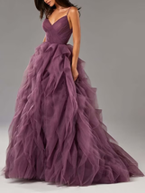 V-Neck V back Spaghetti Strap Ball Gown Classic Luxurious Wedding Dresses  - £131.65 GBP