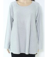 MSRP $60 Alfani Women&#39;s Sweater Metallic-Knit Pullover Metallic Silver S... - $43.32 CAD