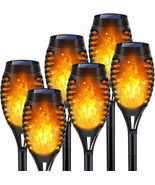 Solar Tiki Torch Lights with Flickering Flames for Garden Yard Décor 6 P... - £39.85 GBP+