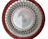VTG Indiana Glass Diamond Point Ruby Flash Red Cranberry Candy Dish Bowl... - £19.65 GBP