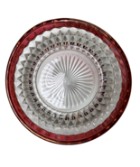 VTG Indiana Glass Diamond Point Ruby Flash Red Cranberry Candy Dish Bowl... - £19.80 GBP