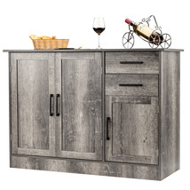 Costway Buffet Storage Cabinet Console Table Kitchen Sideboard Drawer Grey - £201.39 GBP