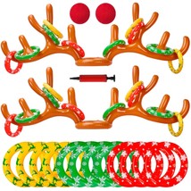 2Pack Christmas Inflatable Reindeer Antler Ring Toss Party Games Hat For... - £14.26 GBP