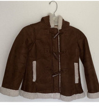 Girls Route 66 Brown Coat Jacket, Faux Sherpa Lining Size 4/5 - £7.86 GBP