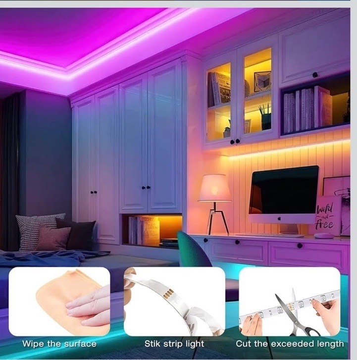 hyrion 50 ft LED Strip Lights SMD 5050 Led Lights Strip with 44 Keys Remote, ... Item image 7