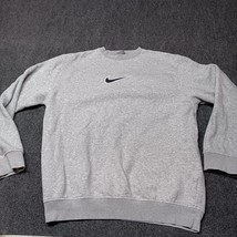 VTG Nike Sweatshirt Adult Large Gray BIG Center Check Swoosh Embroidered... - $32.34