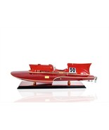 7&quot; Red Manufactured Wood Hand Painted Decorative Boat - $1,153.92 CAD