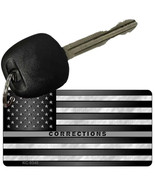 American Flag Gray Thin Gray Line Corrections Metal Key Chain - €10,49 EUR