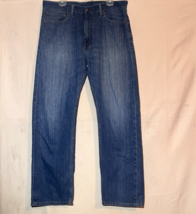 Levi&#39;s 505 Men&#39;s Size 38x32 Blue Regular Fit Straight Leg Dark Jeans A63 - $19.79