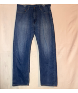 Levi&#39;s 505 Men&#39;s Size 38x32 Blue Regular Fit Straight Leg Dark Jeans A63 - $27.00 CAD