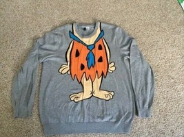 The Flinstones  Fred Costume With Tie, Orange On Gray Unisex Large Sweater - $15.99