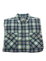 Duluth Trading Co. Men’s Large Button Down Blue/Green Shirt Plaid SS Large - £11.85 GBP