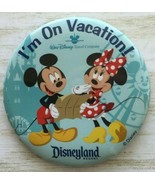 Walt Disney Travel Company Mickey &amp; Minnie I&#39;m On Vacation Disneyland Pin - $8.41