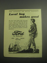 1948 Ford Cars Ad - Local boy makes good - $18.49