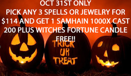 Oct 31 Only Halloween Flash ! Pick 3 For $114 &amp; Rare 1000X 200 + Witch Candle - £227.11 GBP