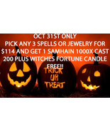 OCT 31 ONLY HALLOWEEN FLASH ! PICK 3 FOR $114 &amp; RARE 1000X 200 + WITCH C... - £67.25 GBP