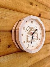 Wooden Clock Diameter 9.1 X 2.4 In Sauna Clock Stylish Living Room For Sauna - £41.56 GBP