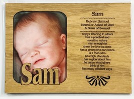 SAM Personalized Name Profile Laser Engraved Wood Picture Frame Magnet - £10.82 GBP