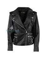 Handmade pure leather biker jacket for women - $200.00