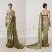 MANISH MALHOTRA inspired premium range Marina Ombré Sequin Saree / Dual Tone Seq - £49.68 GBP