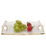 11&quot; Gold Glass Indoor Outdoor Tray With Handles - $2,235.65 MXN