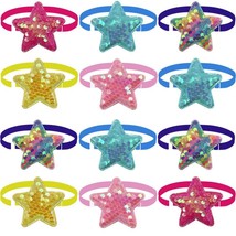 50pcs Small Dog Collar Cute Pet Puppy Necktie Sequin Star Grooming Accessories - $30.43